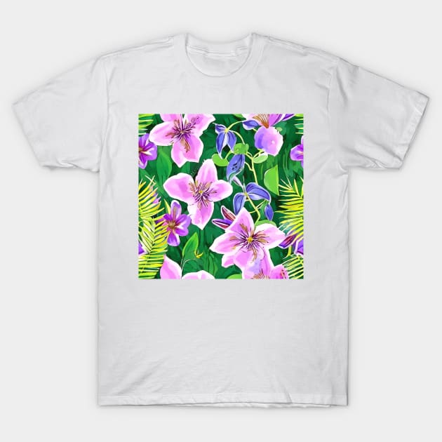 Clematis garden T-Shirt by SophieClimaArt